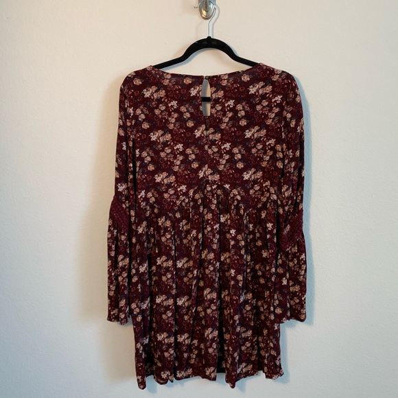 Floral Maroon Dress Size L - Picture 2 of 2